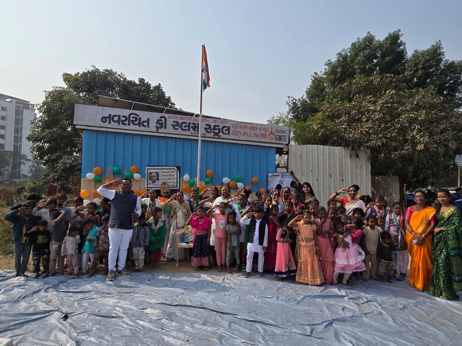 Celebration at the Navrachit Free Slum School