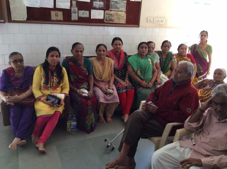 A social gathering with senior citizens